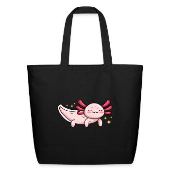 Speckled Leucistic Axolotl for Axolotl Lovers - Eco-Friendly Cotton Tote - black - Front