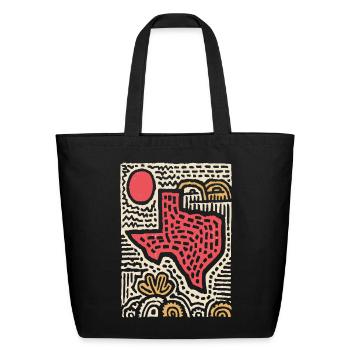 Texas Sunset Mosaic - Eco-Friendly Cotton Tote - black - Front