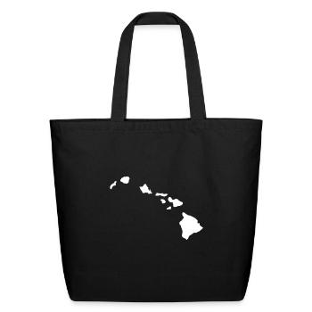 Hawaii Map - Eco-Friendly Cotton Tote - black - Front