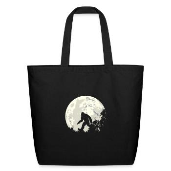 Bigfoot Moon Sasquatch - Eco-Friendly Cotton Tote - black - Front