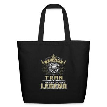 Tran Name T Shirt - Tran Eagle Lifetime Member Leg - Eco-Friendly Cotton Tote - black - Front