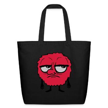 monster eyes roll cartoon - Eco-Friendly Cotton Tote - black - Front