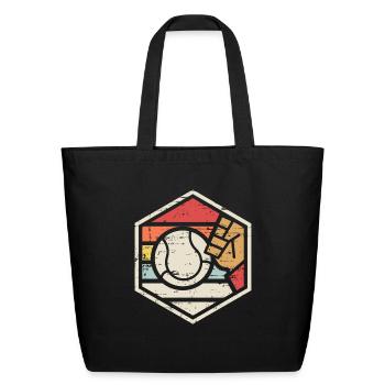 Retro Badge Fistball - Eco-Friendly Cotton Tote - black - Front