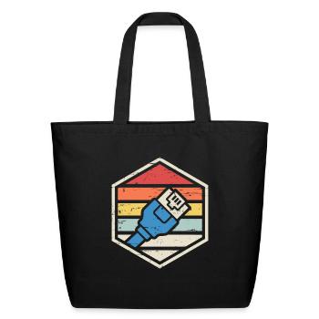 Retro Badge Rj45 - Eco-Friendly Cotton Tote - black - Front