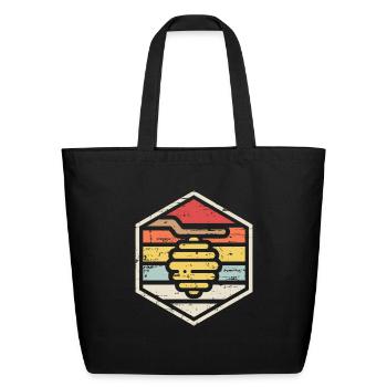 Retro Badge Beehive - Eco-Friendly Cotton Tote - black - Front