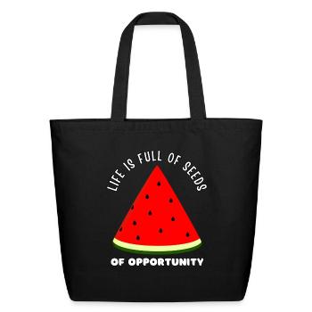 Life Is Full Of Seeds Of Opportunity - Eco-Friendly Cotton Tote - black - Front