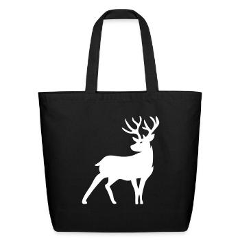 Christmas Deer - Eco-Friendly Cotton Tote - black - Front
