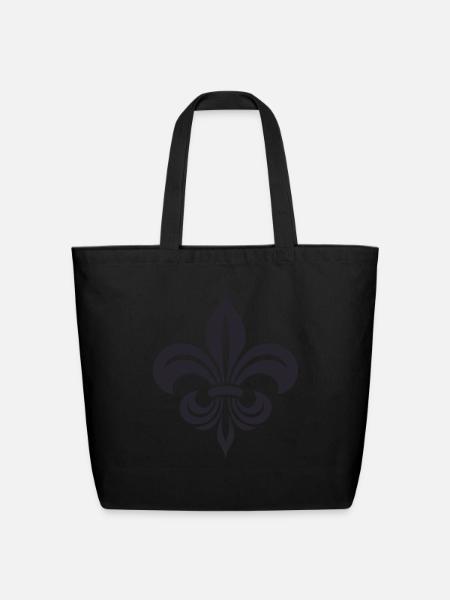 Simple French lily Design - Eco-Friendly Cotton Tote - black