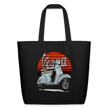 scooter - Eco-Friendly Cotton Tote - black - Front