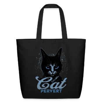 Cat Pervert Blue - Eco-Friendly Cotton Tote - black - Front
