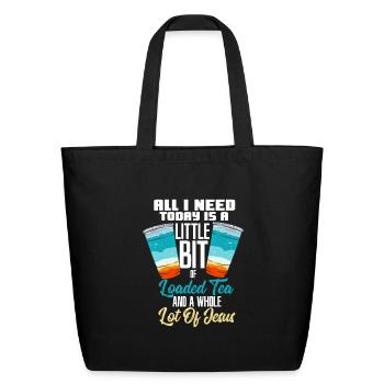Loaded Tea Jesus Design - Eco-Friendly Cotton Tote - black - Front