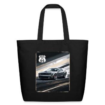 American Muscle Car hellcat Route 66 - Eco-Friendly Cotton Tote - black - Front