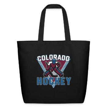 Old School Colorado Hockey Retro 90S - Sac fourre-tout en coton naturel - noir - Devant