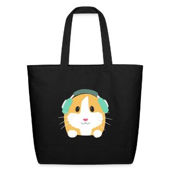 Cute Cavy Gift Dj Guinea Pig - Eco-Friendly Cotton Tote - black - Front