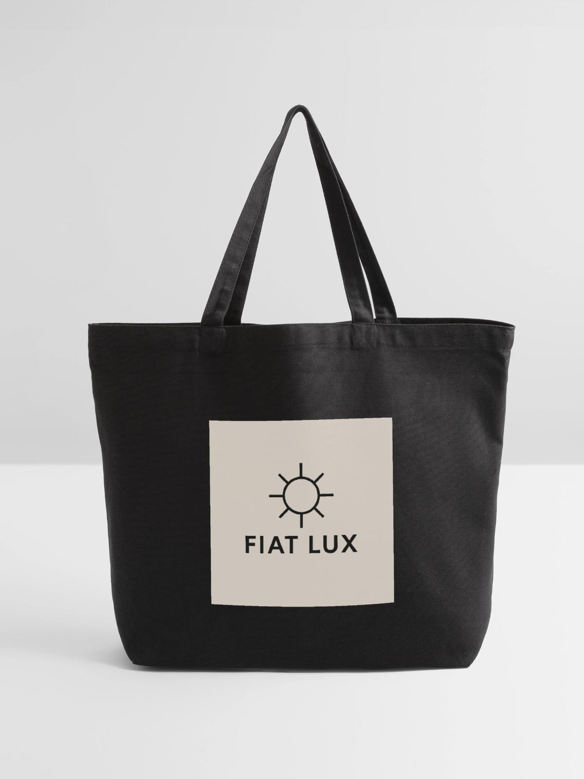 Fiat Lux Sun Emblem - Eco-Friendly Cotton Tote - black - Front