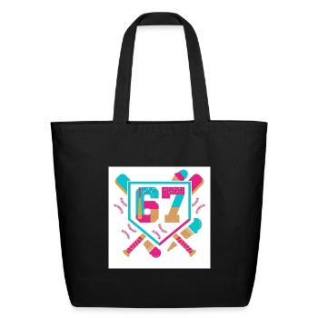 Sweet 67 Neon Candy Shield - Eco-Friendly Cotton Tote - black - Front
