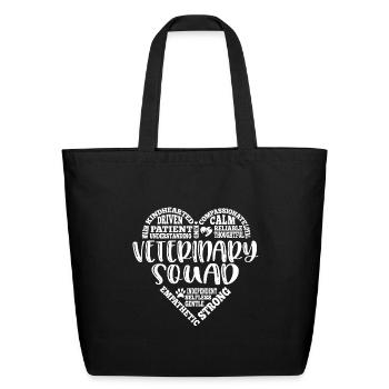 Veterinary squad for assistant or tech - Eco-Friendly Cotton Tote - black - Front