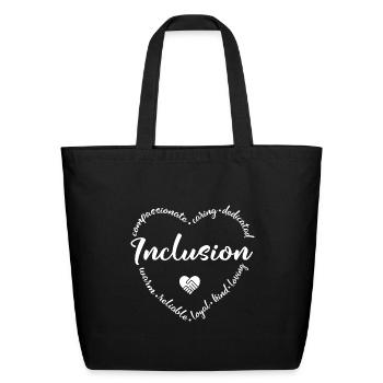 Inclusion, diversity heart - Eco-Friendly Cotton Tote - black - Front