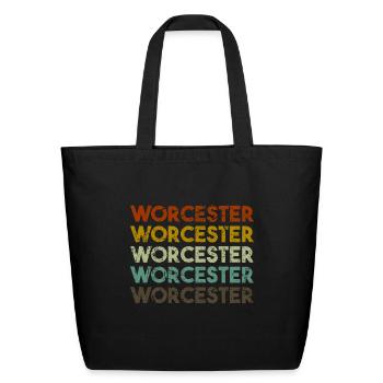 Worcester Massachusetts - Eco-Friendly Cotton Tote - black - Front
