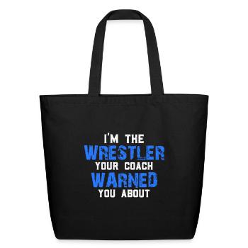Wrestling Funny Wrestling - Eco-Friendly Cotton Tote - black - Front
