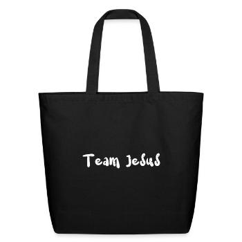 Team Jesus - Jesus - Eco-Friendly Cotton Tote - black - Front