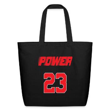 power 23 jersey number - Eco-Friendly Cotton Tote - black - Front