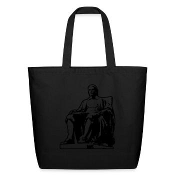 Statue of John Harvard - Eco-Friendly Cotton Tote - black - Front