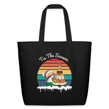 Christmas Tree Cake Tis the season - Eco-Friendly Cotton Tote - black - Front