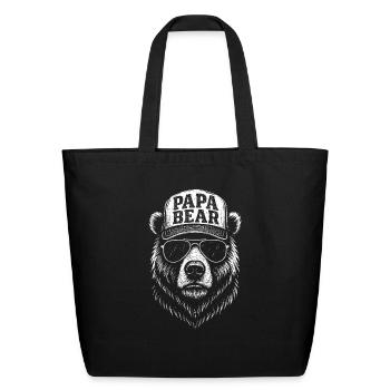 Papa Vatertag Papa Bear Vatertagsgeschenk - Eco-Friendly Cotton Tote - black - Front