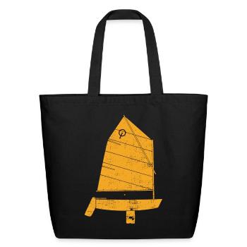 Optimist Sailing - Eco-Friendly Cotton Tote - black - Front