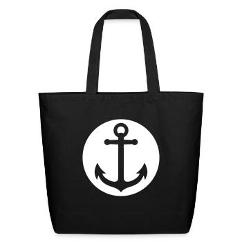 anchor - Eco-Friendly Cotton Tote - black - Front