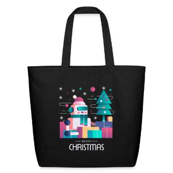 Futuristic Merry Christmas - Eco-Friendly Cotton Tote - black - Front