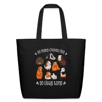 So Many Guinea Pig, So Little Time - Eco-Friendly Cotton Tote - black - Front
