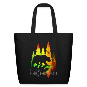 Michigan Stylish Up North Colorful Bear Michigan - Eco-Friendly Cotton Tote - black - Front