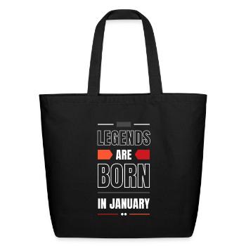 LEGENDS ARE BORN IN JANUARY - Eco-Friendly Cotton Tote - black - Front