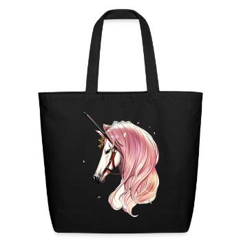 Cute unicorn - Eco-Friendly Cotton Tote - black - Front