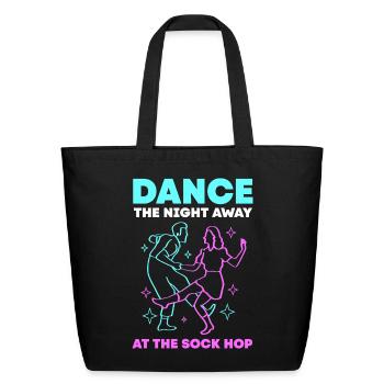 Dance Party Sock Hop - Eco-Friendly Cotton Tote - black - Front