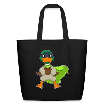 Duck Hero Cape - Eco-Friendly Cotton Tote - black - Front