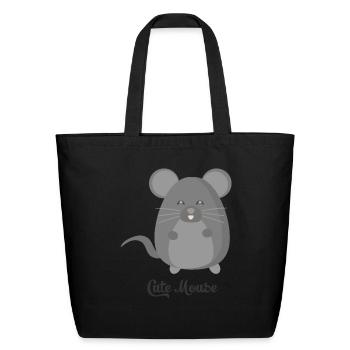 Cute Mouse - Eco-Friendly Cotton Tote - black - Front