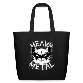 Heavy Meowtal - Eco-Friendly Cotton Tote - black - Front