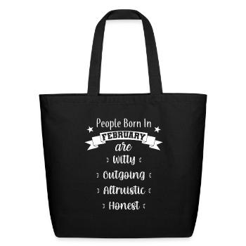 February Traits - Eco-Friendly Cotton Tote - black - Front