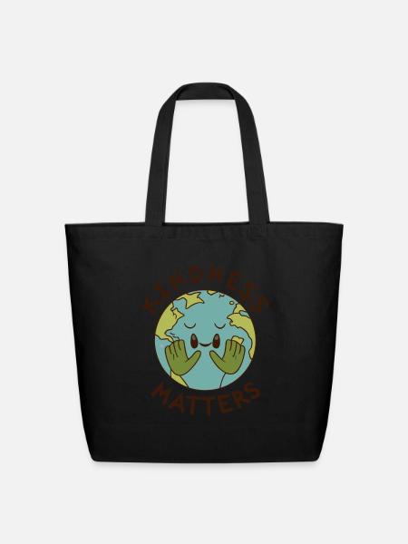 Kindness Matters Eath be Kind - Eco-Friendly Cotton Tote - black