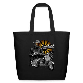 scooter - Eco-Friendly Cotton Tote - black - Front