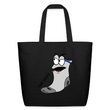 Funny Socks Shirt Funny Picture - Eco-Friendly Cotton Tote - black - Front