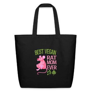 rat - Eco-Friendly Cotton Tote - black - Front