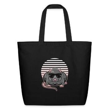 rat - Eco-Friendly Cotton Tote - black - Front