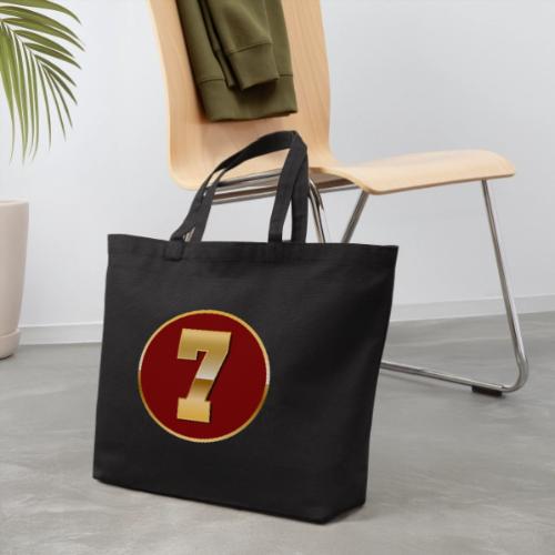 Number 7 in Gold Varsity Font - Eco-Friendly Cotton Tote