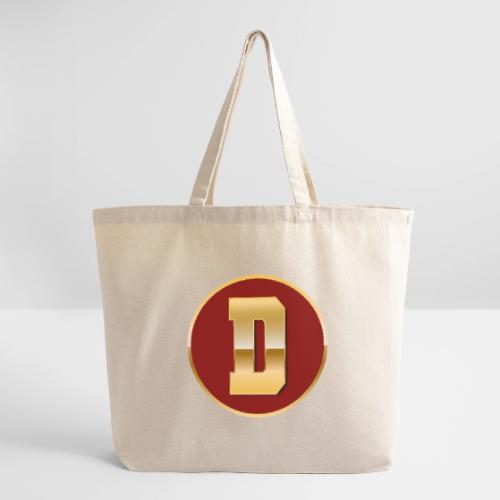 Letter D – Capital Varsity Alphabet Monogram - Eco-Friendly Cotton Tote