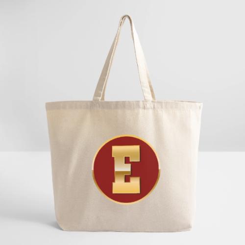 Letter E – Capital Varsity Alphabet Monogram - Eco-Friendly Cotton Tote
