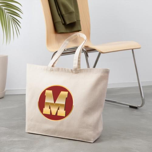 Letter M – Capital Varsity Alphabet Monogram - Eco-Friendly Cotton Tote